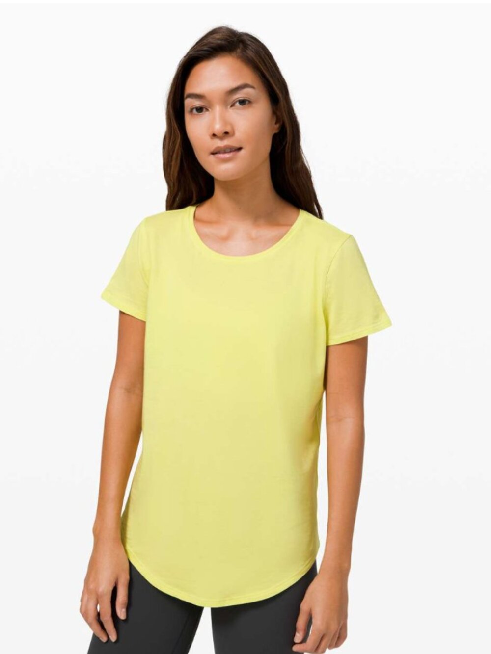 Lululemon Love Curved-Hem Crewneck T-Shirt in Lemon Vibe - Size 4
